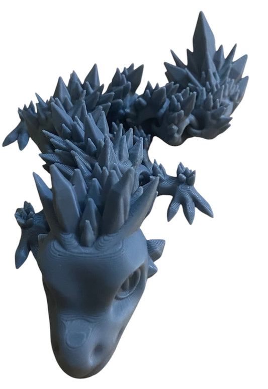 Articulated Baby Crystal Dragon - 8" - Blue Gray