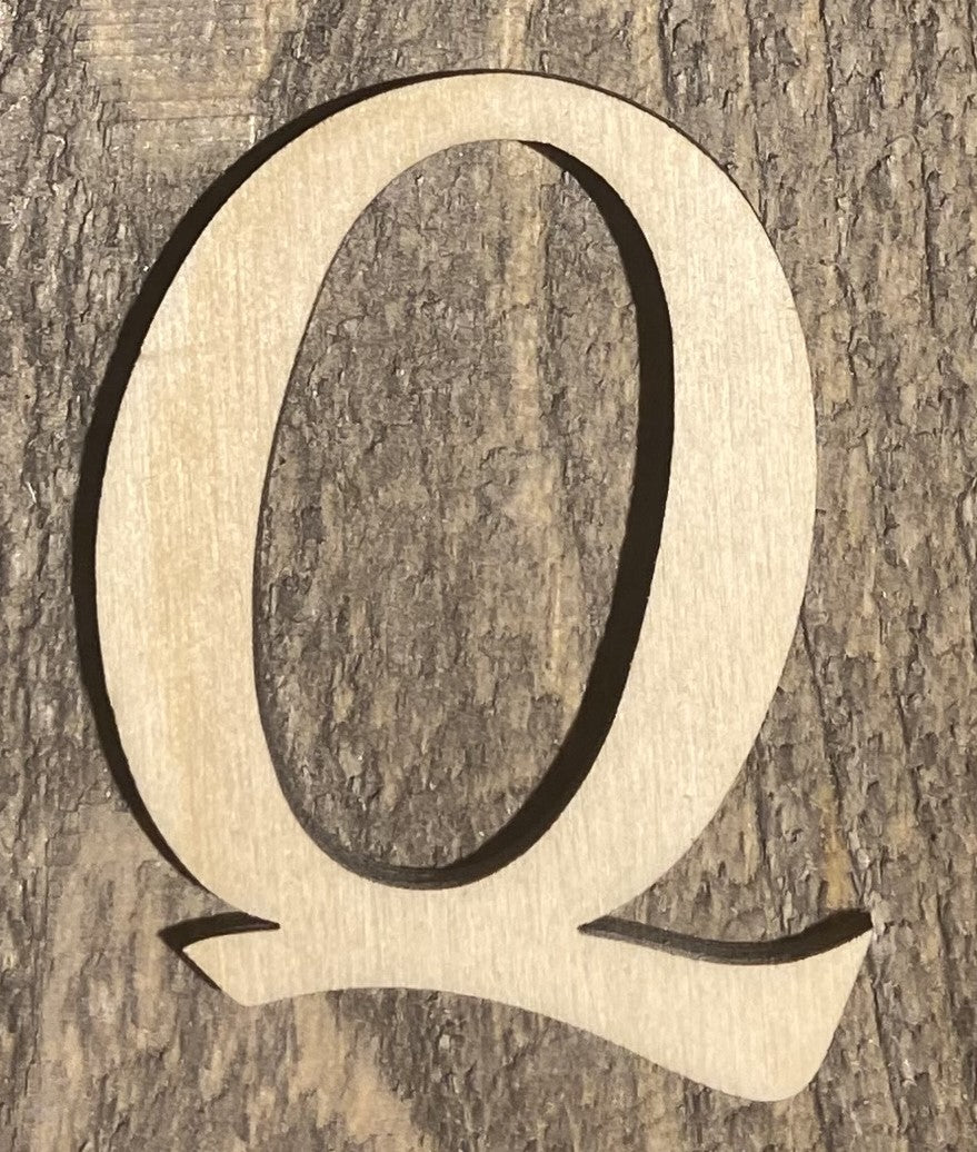 Unfinished 1/8" Plywood Letter - 2" Tall - A-Z - Font #03