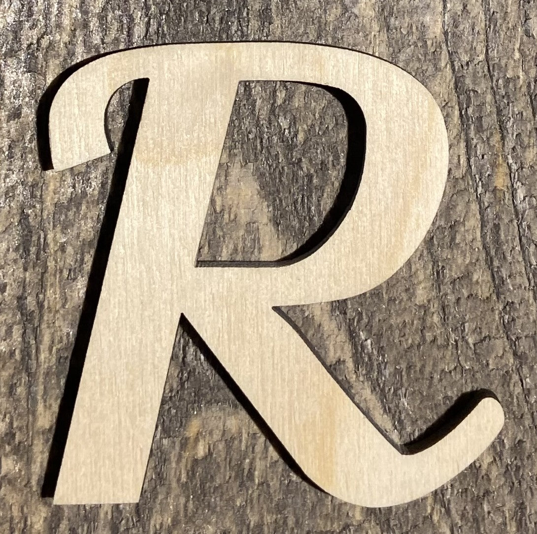 Unfinished 1/8" Plywood Letter - 2" Tall - A-Z - Font #03