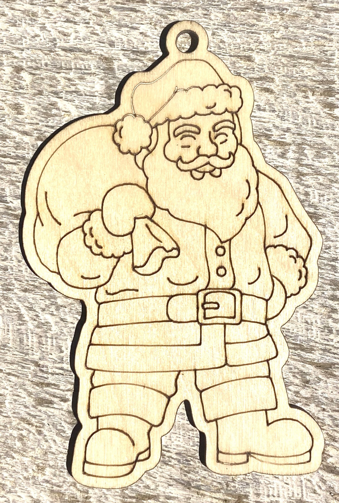 Ready to Paint Ornament - 1/8" Plywood - Santa - S009