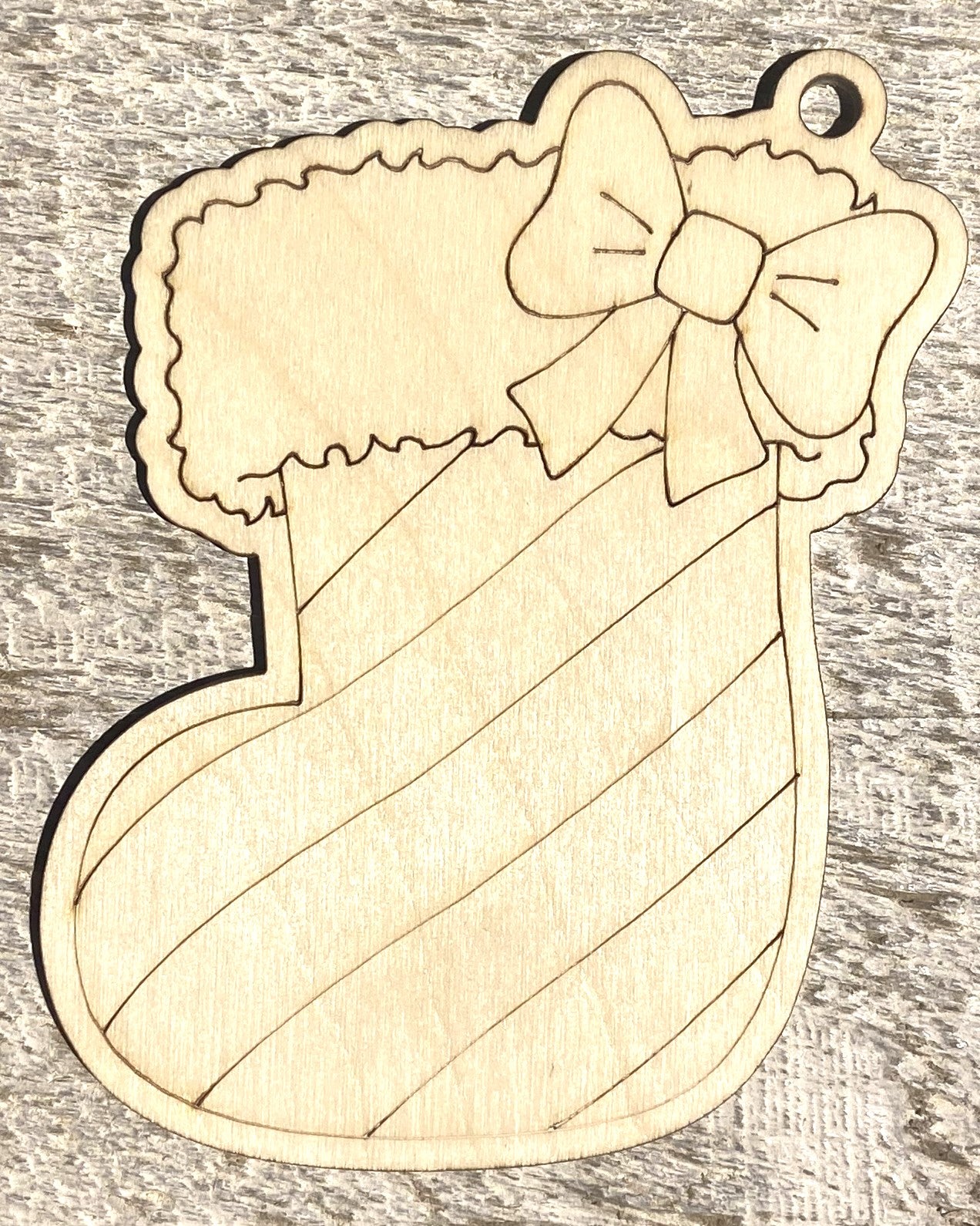 Ready to Paint Ornament - 1/8" Plywood - Stocking - S010