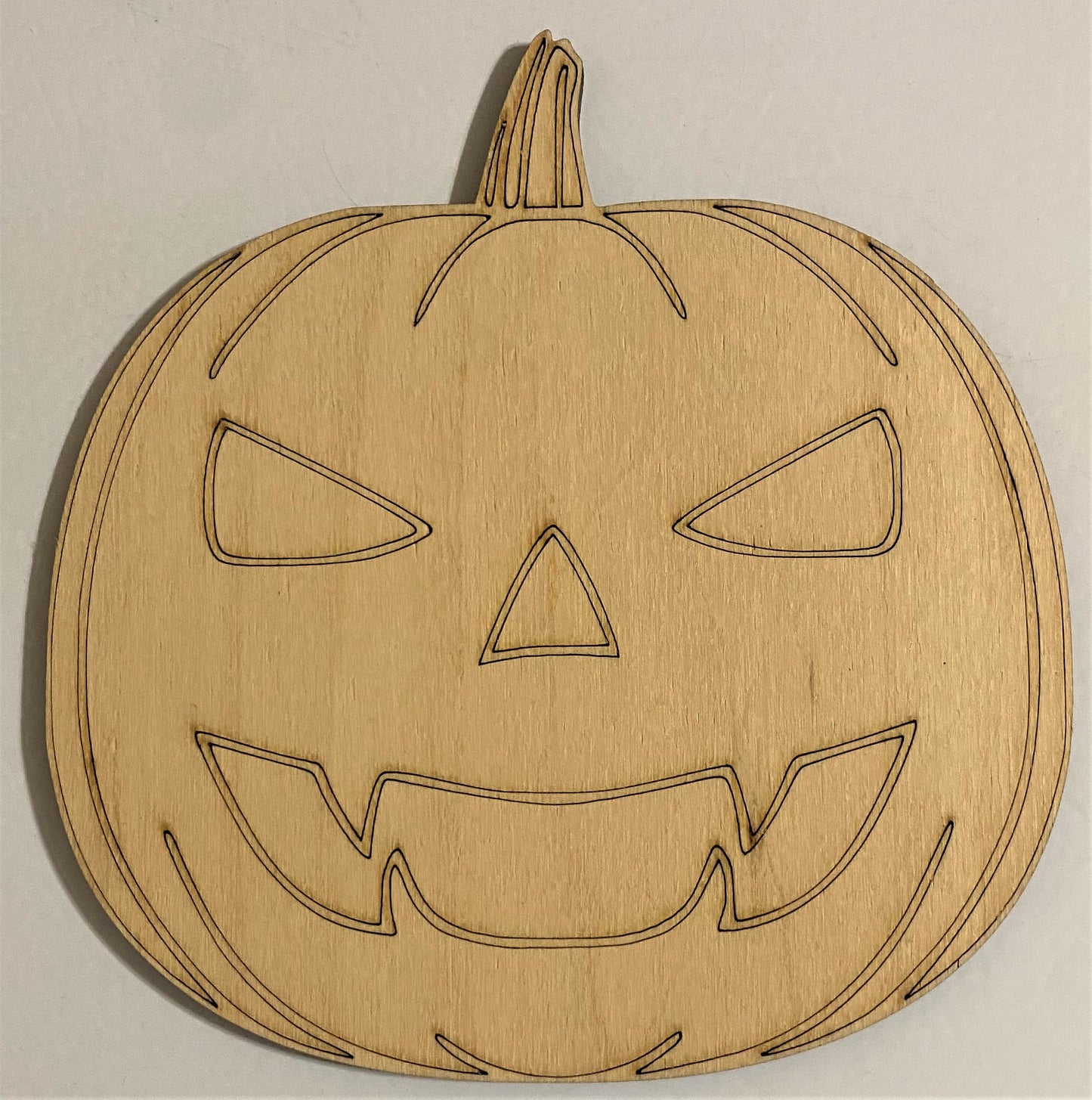 Ready to Paint Shape - 1/8" Birch - Jack O Lantern - S070