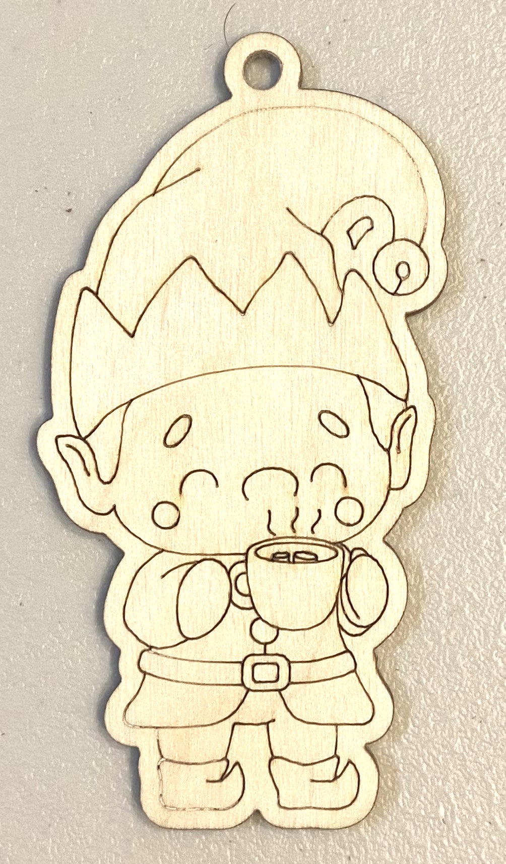 Ready to Paint Ornament - 1/8" Plywood - Elf - S350