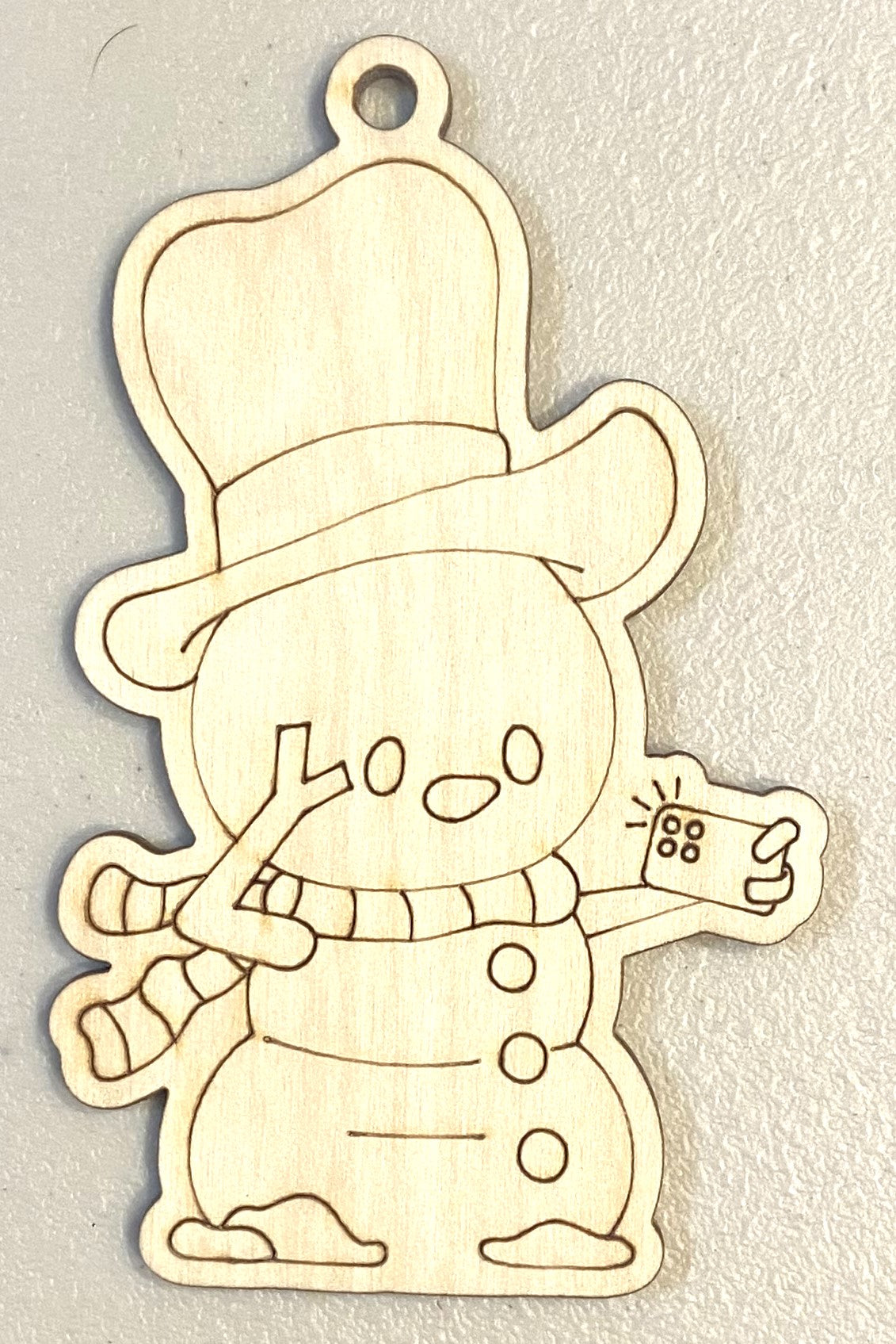 Ready to Paint Ornament - 1/8" Plywood - Snowman - S354