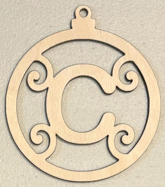 Ready to Paint Ornament - 1/8" Plywood - "C" Ornament - S366