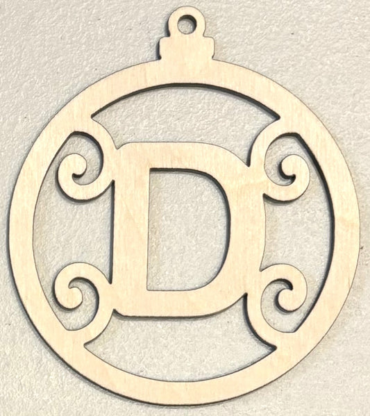 Ready to Paint Ornament - 1/8" Plywood - "D" Ornament - S367