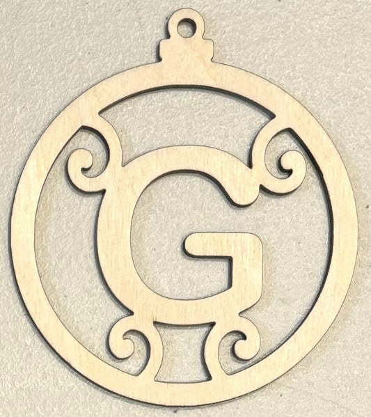 Ready to Paint Ornament - 1/8" Plywood - "G" Ornament - S370