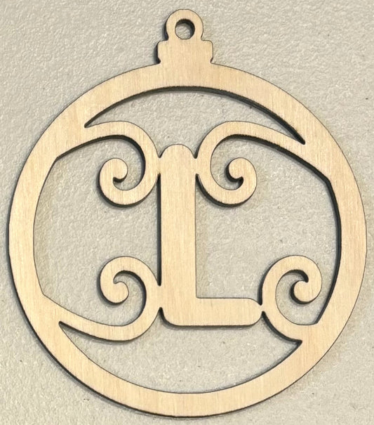 Ready to Paint Ornament - 1/8" Plywood - "L" Ornament - S375