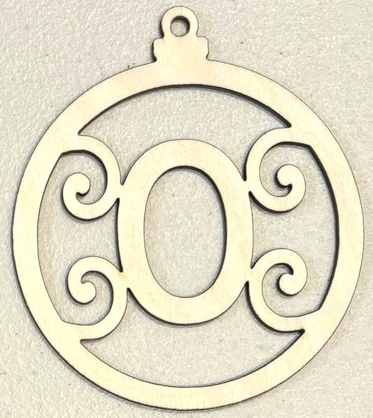 Ready to Paint Ornament - 1/8" Plywood - "O" Ornament - S378