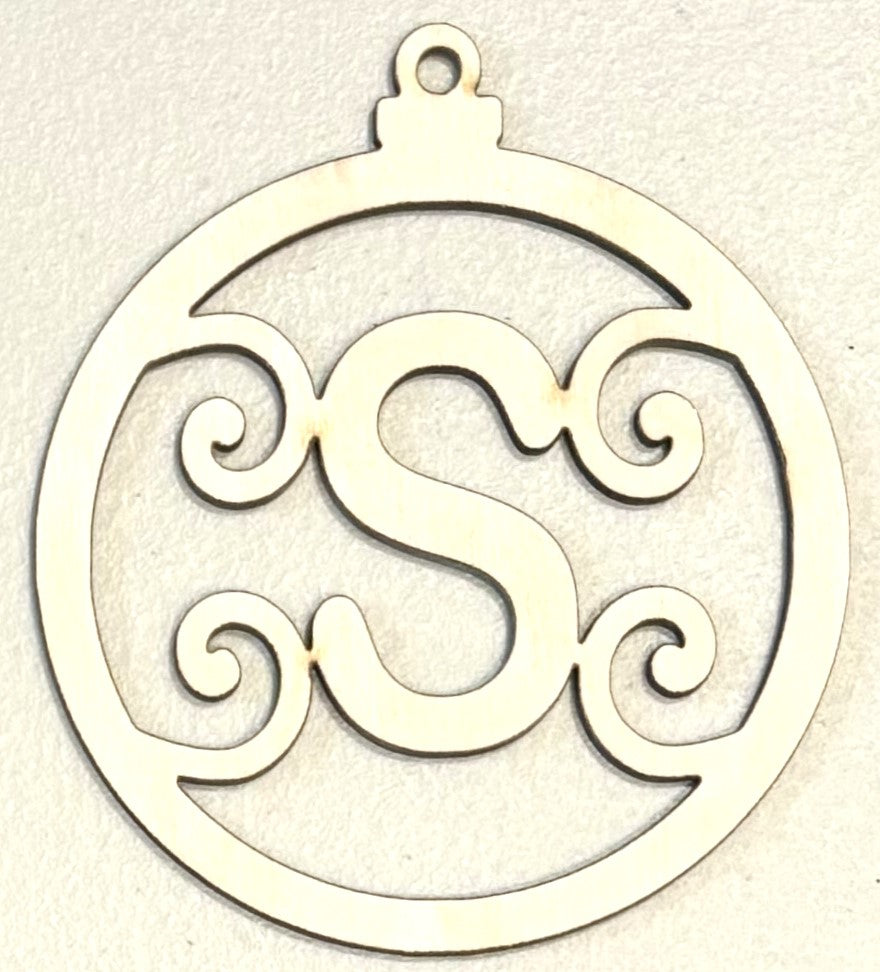 Ready to Paint Ornament - 1/8" Plywood - "S" Ornament - S382