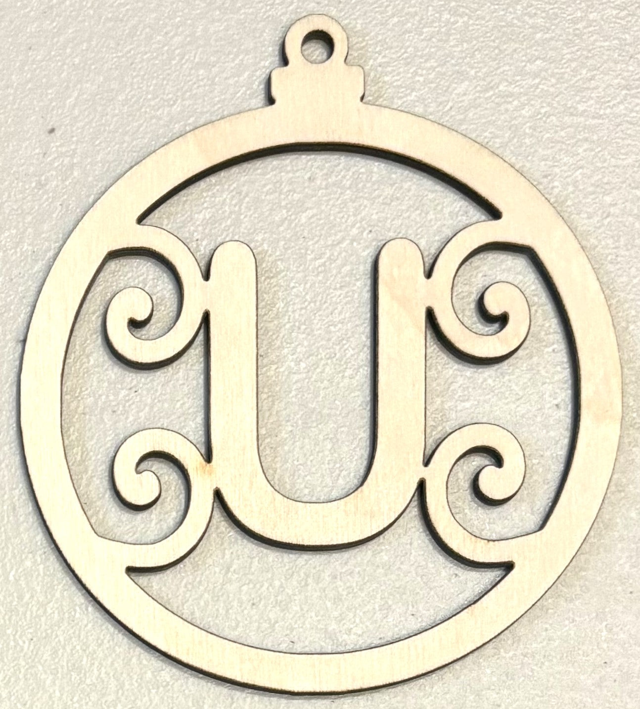 Ready to Paint Ornament - 1/8" Plywood - "U" Ornament - S384