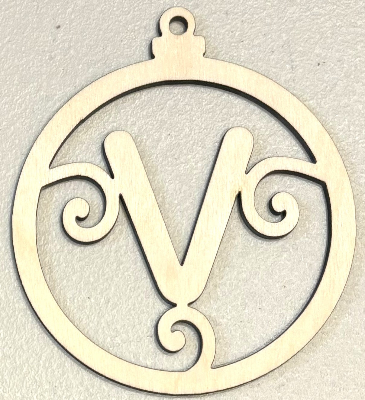 Ready to Paint Ornament - 1/8" Plywood - "V" Ornament - S385