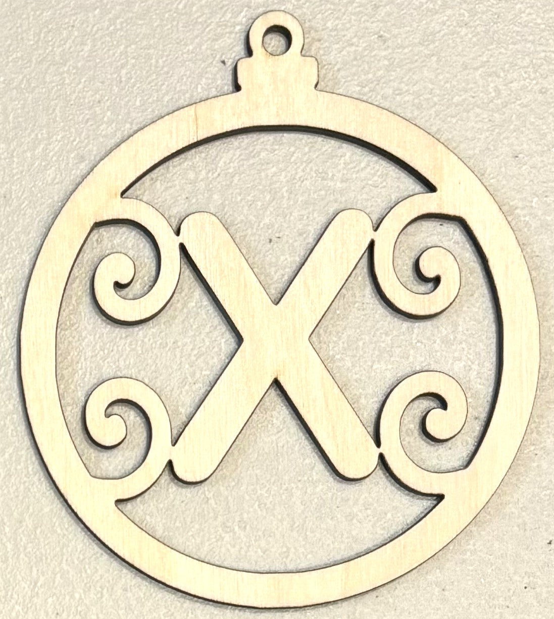 Ready to Paint Ornament - 1/8" Plywood - "X" Ornament - S387