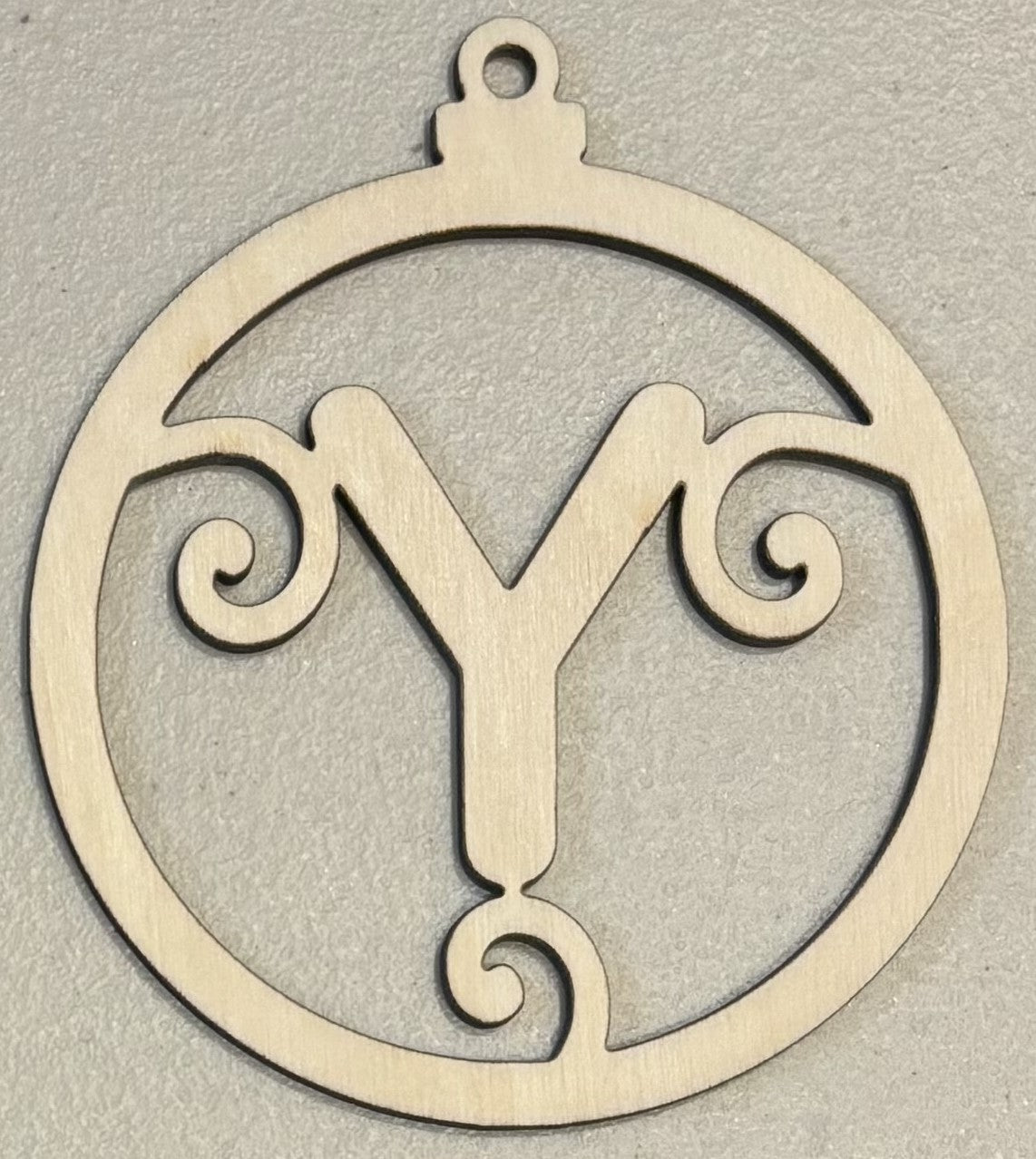 Ready to Paint Ornament - 1/8" Plywood - "Y" Ornament - S388