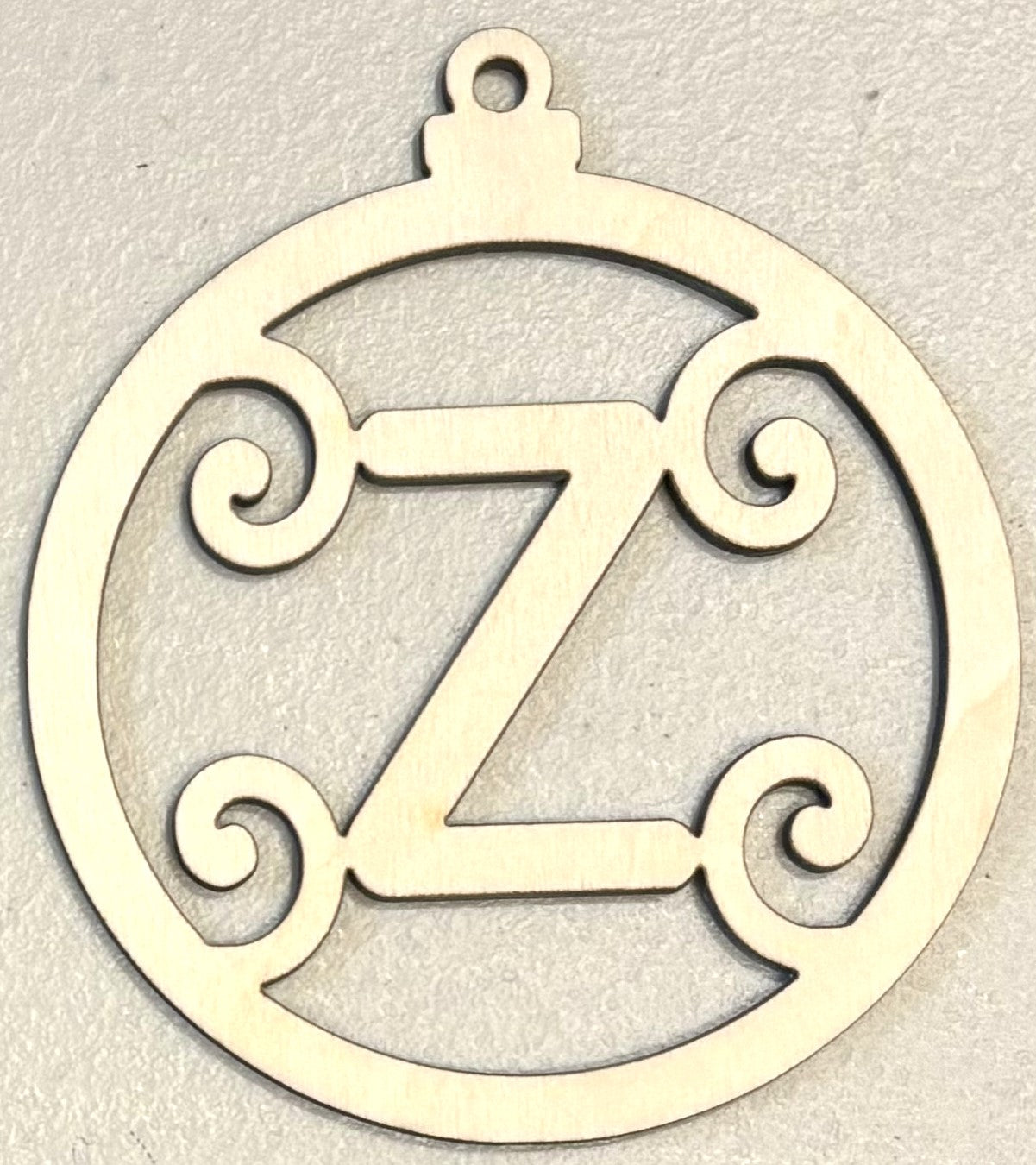 Ready to Paint Ornament - 1/8" Plywood - "Z" Ornament - S389