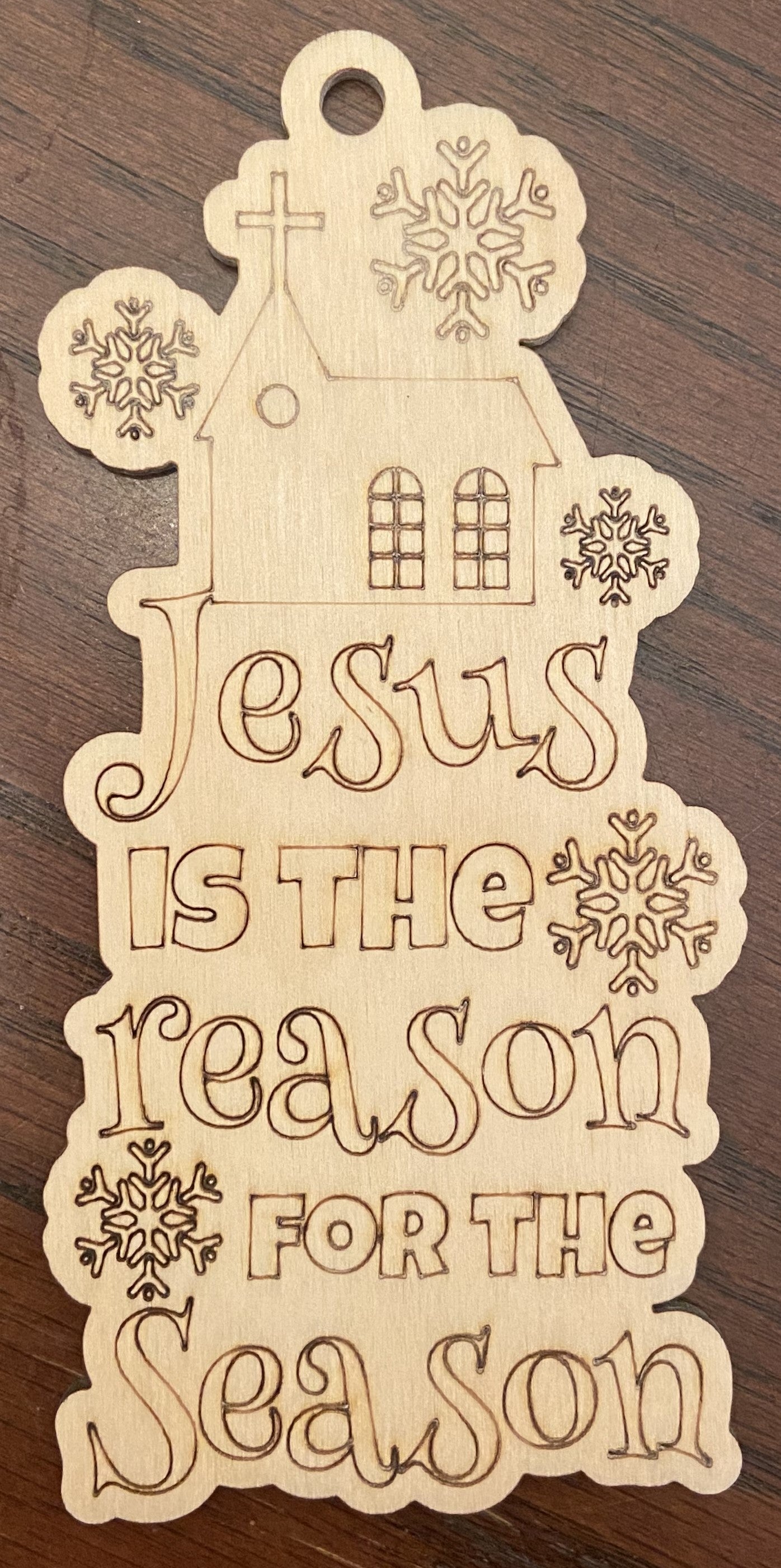 Ready to Paint Ornament - 1/8" Plywood - Jesus Is The Reason For The Season - S391