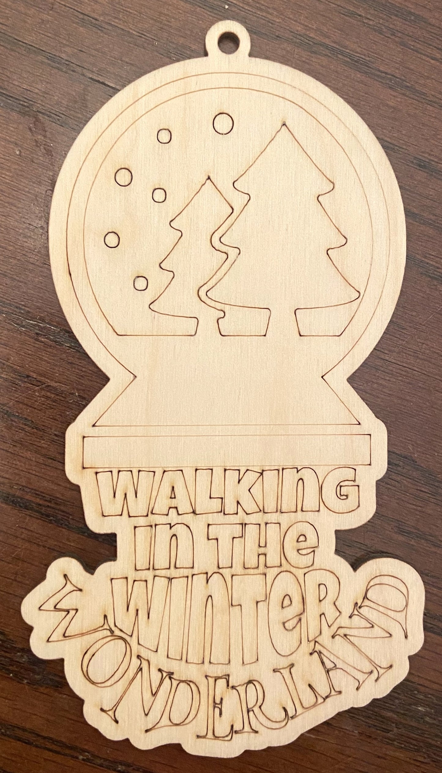 Ready to Paint Ornament - 1/8" Plywood - Walking In A Winter Wonderland - S395