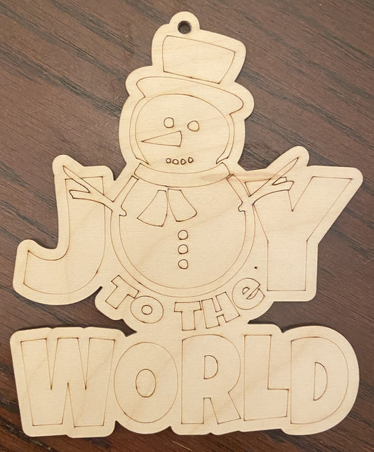 Ready to Paint Ornament - 1/8" Plywood - Joy To The World - S406