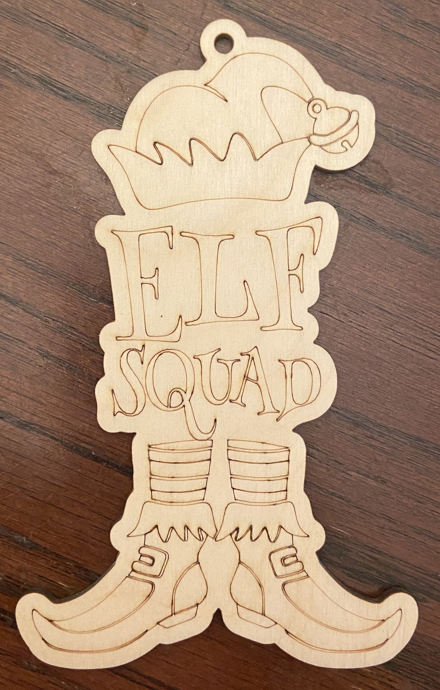 Ready to Paint Ornament - 1/8" Plywood - Elf Squad - S407