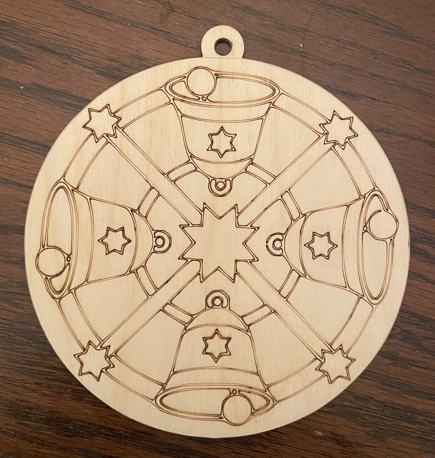 Ready to Paint Ornament - 1/8" Plywood - Bell Mandala - S412