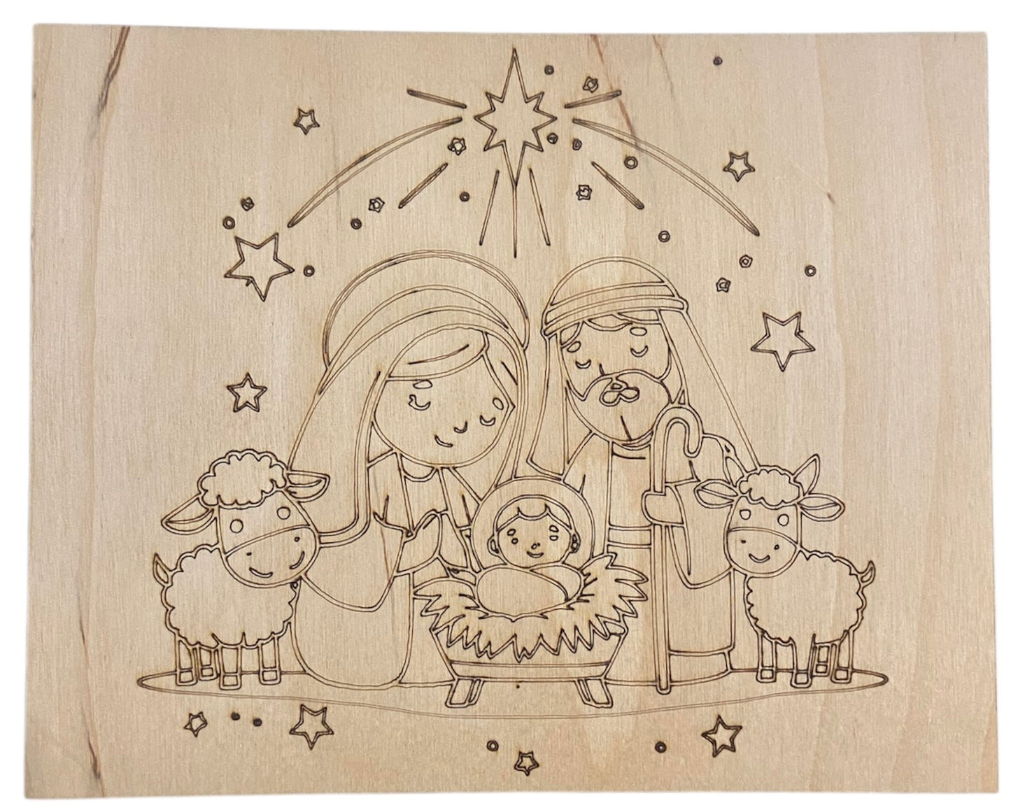 Ready to Paint Plywood Coloring Boards - Nativity 1