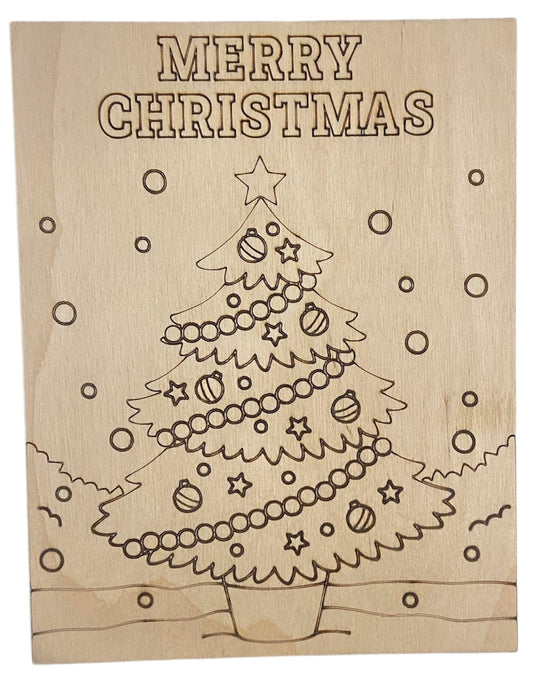 Ready to Paint Plywood Coloring Boards - Merry Christmas - S520