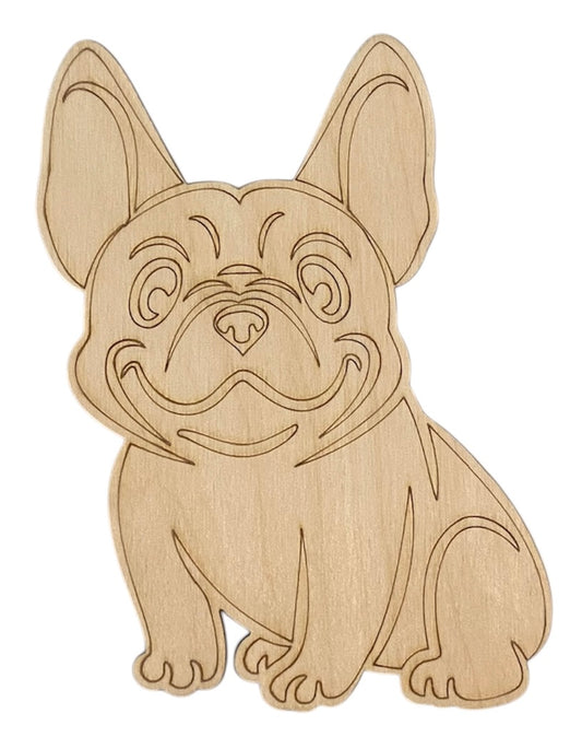 French Bulldog Shape - Unfinished 1/8" Plywood - S587