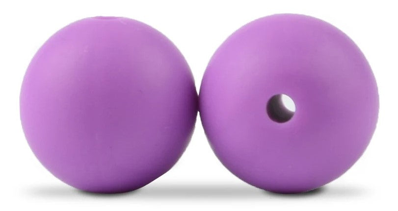 15mm Round Silicone Beads 5/pack - Medium Purple - SB001