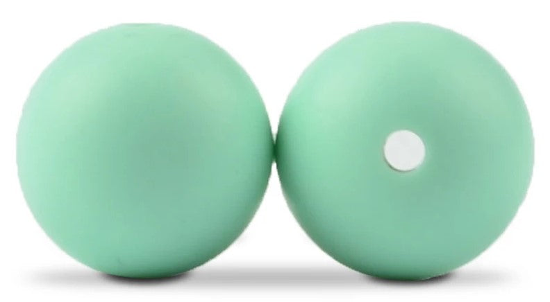 15mm Round Silicone Beads 5/pack - Mint - SB002