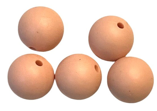 15mm Round Silicone Beads 5/pack - Peachy - SB003