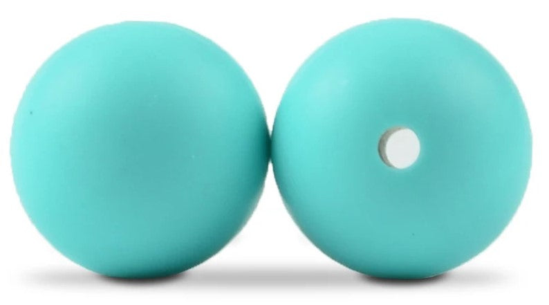 15mm Round Silicone Beads 5/pack - Robin's Egg Blue - SB004