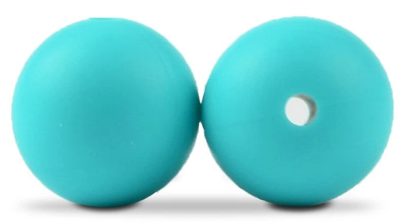 15mm Round Silicone Beads 5/pack - Turquoise - SB012