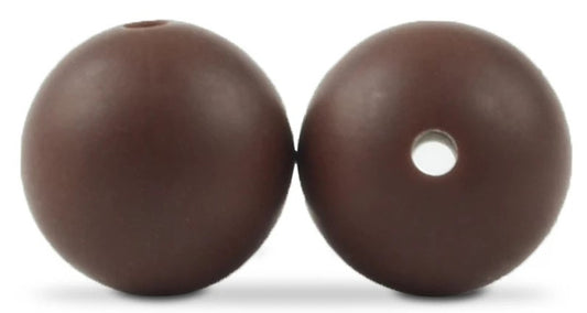 15mm Round Silicone Beads 5/pack - Chocolate - SB015