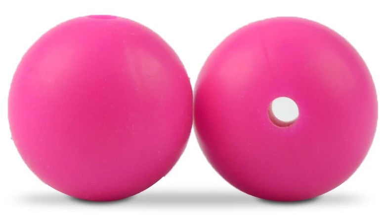 15mm Round Silicone Beads 5/pack - Violet Red - SB016