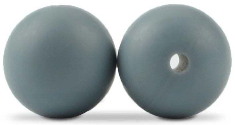 15mm Round Silicone Beads 5/pack - Dim Gray - SB029