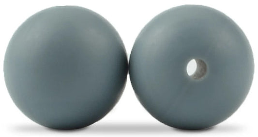 15mm Round Silicone Beads 5/pack - Dim Gray - SB029