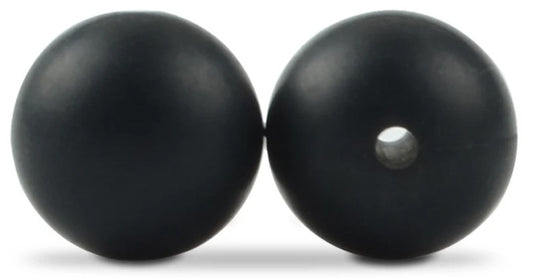 15mm Round Silicone Beads 5/pack - Smokey Black - SB030