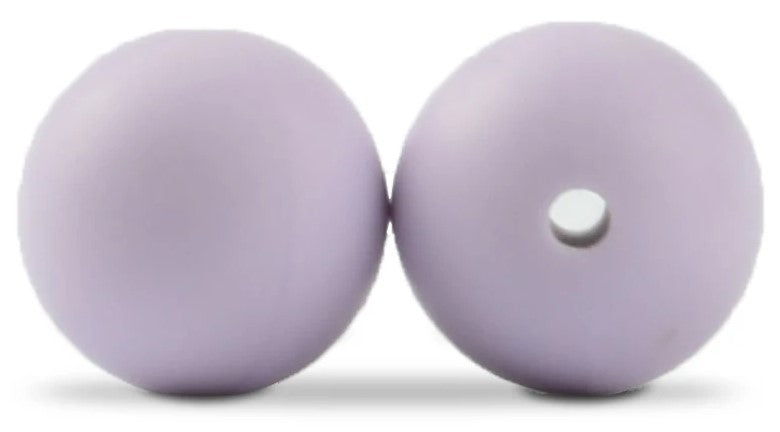 15mm Round Silicone Beads 5/pack - Lavender Fog - SB031