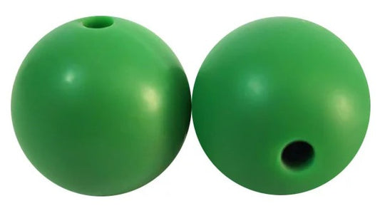 15mm Round Silicone Beads 5/pack - Christmas Green - SB099