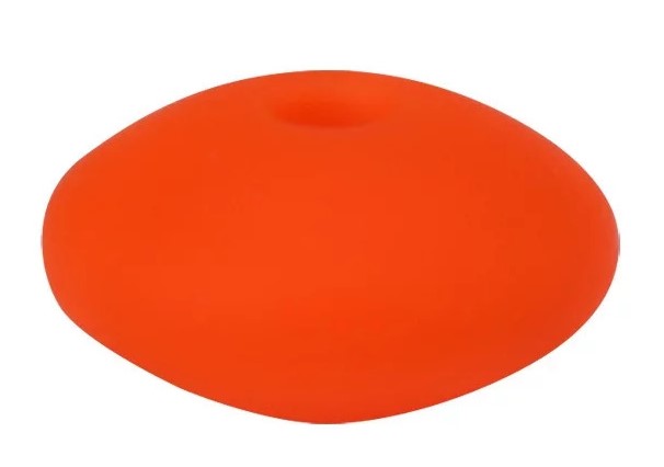 12mm Silicone Lentil Beads 10/pack - Orange Red - SLB015