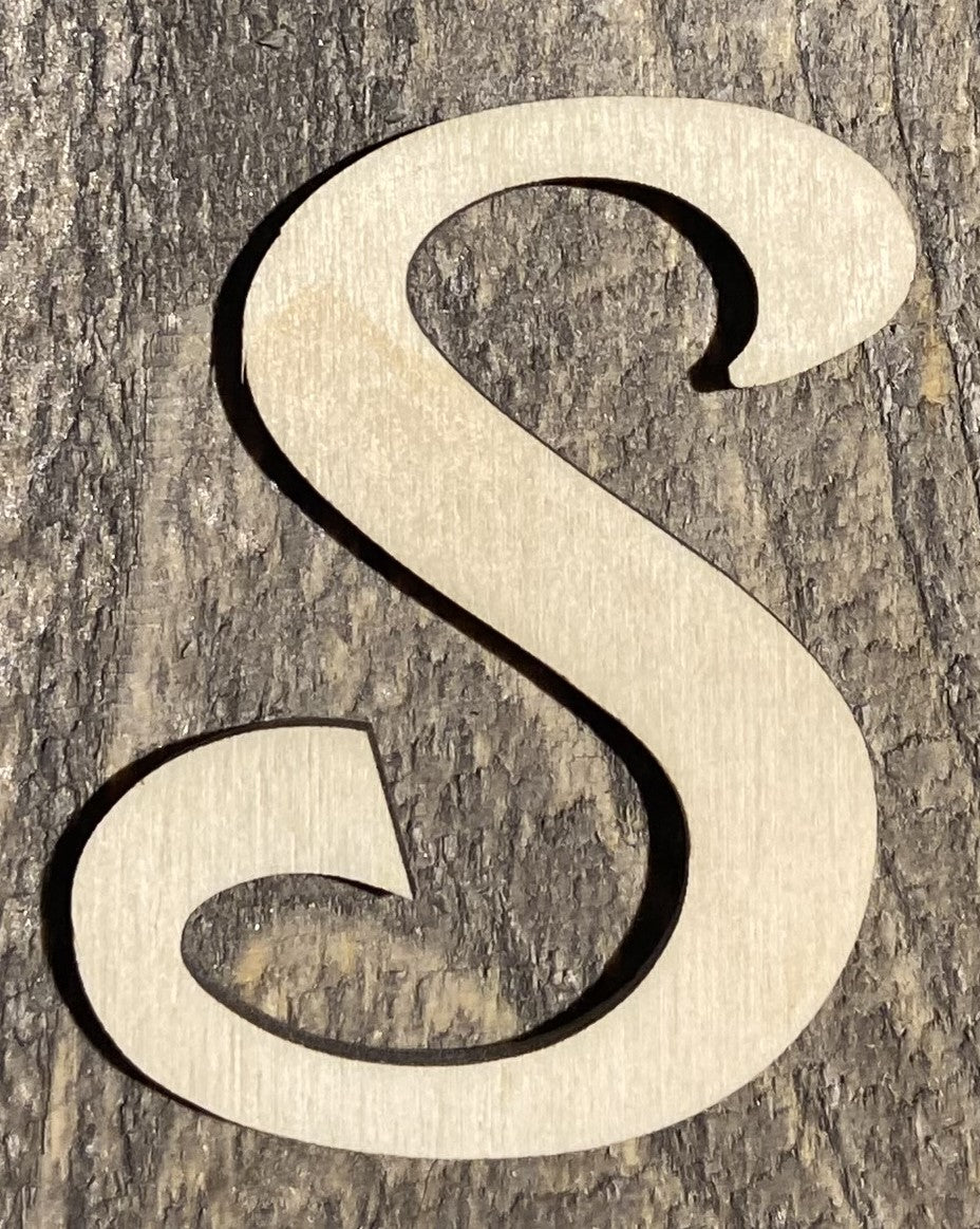Unfinished 1/8" Plywood Letter - 2" Tall - A-Z - Font #03