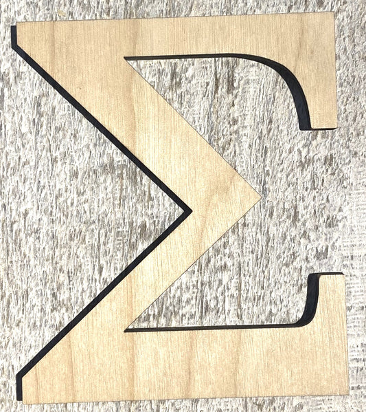 Unfinished 1/4" Plywood Greek Letter Sigma