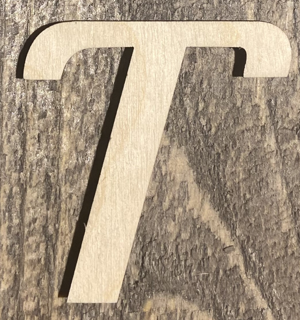 Unfinished 1/8" Plywood Letter - 2" Tall - A-Z - Font #03