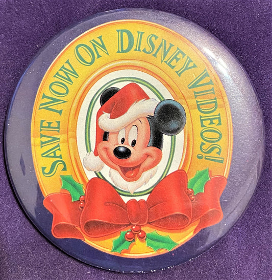 Walmart Button - 3" x 3"  Save Now on Disney Videos W006