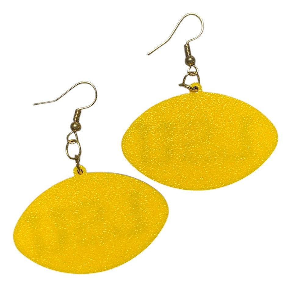 3D Printed Earrings - 1.2" x 1.75" - LSU - Indigo over Sunflower