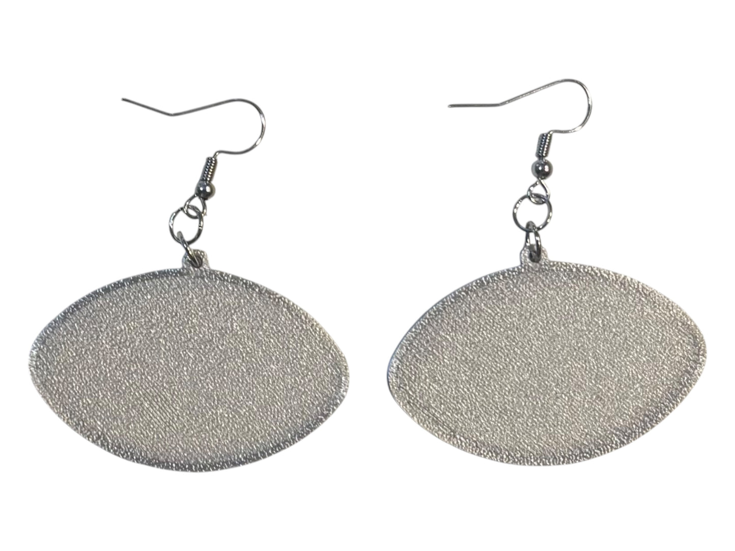 3D Printed Earrings - 1.2" x 1.75" Cowboys - Blue over Silver