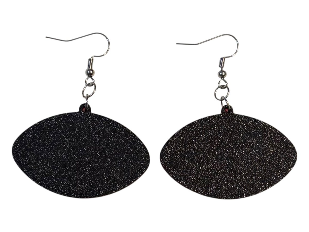 3D Printed Earrings - 1.86" x 1.62" - Eagles - Red over Black
