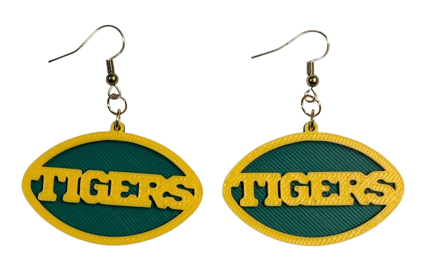 3D Printed Earrings - 1.2" x 1.75" Tigers - Sunflower over Mistletoe