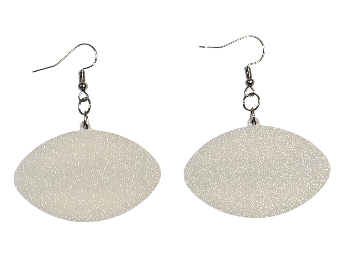 3D Printed Earrings - 1.2" x 1.75" Tigers - Navy over White