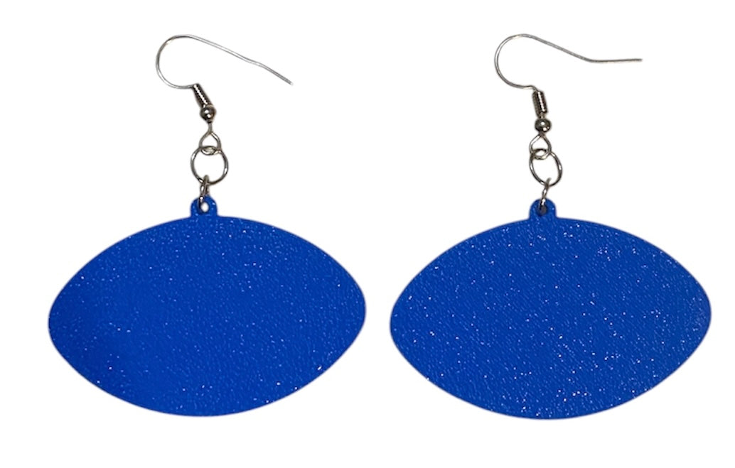 3D Printed Earrings - 1.75" x 1.26" - Zeta Phi Beta - White over Blue